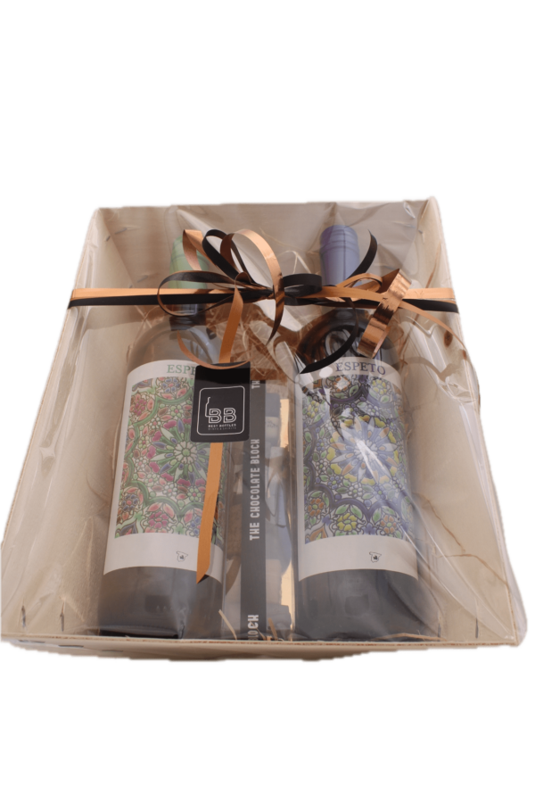 Kadopakket Bodegas Volver - Espeto Verdejo em Tempranillo met chocolade