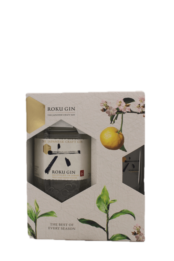Kadopakket Roku Gin met glas