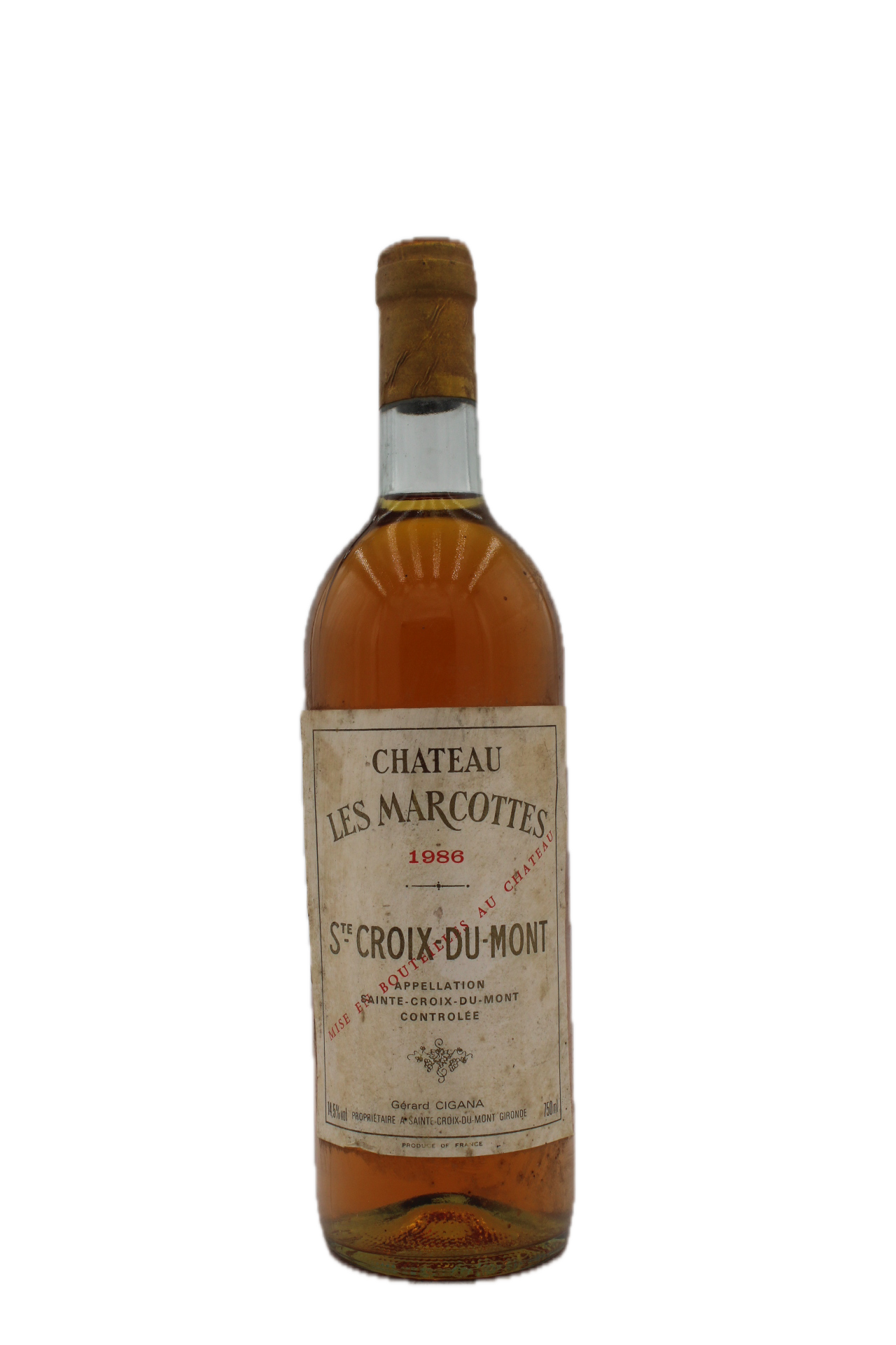 Chateau Marcottes - St. Croix du Mont 1986