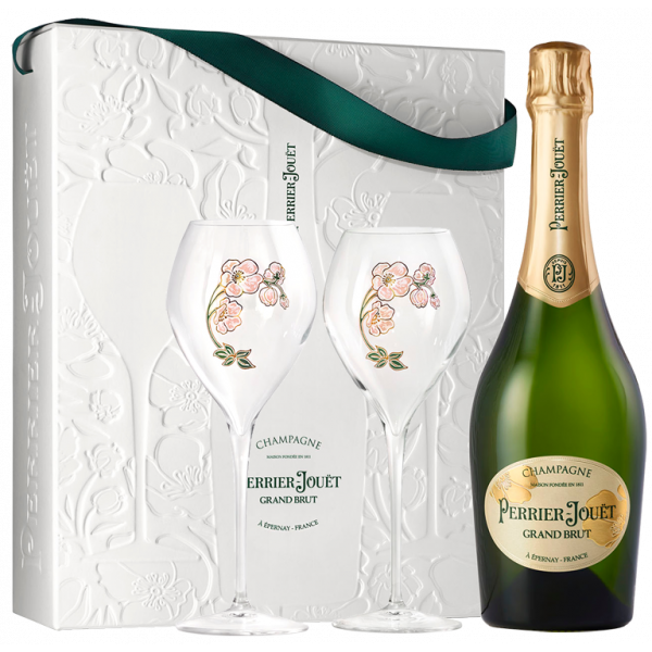 Perrier Jouët - Champagne Grand Brut Geschenkverpakking met 2 glazen