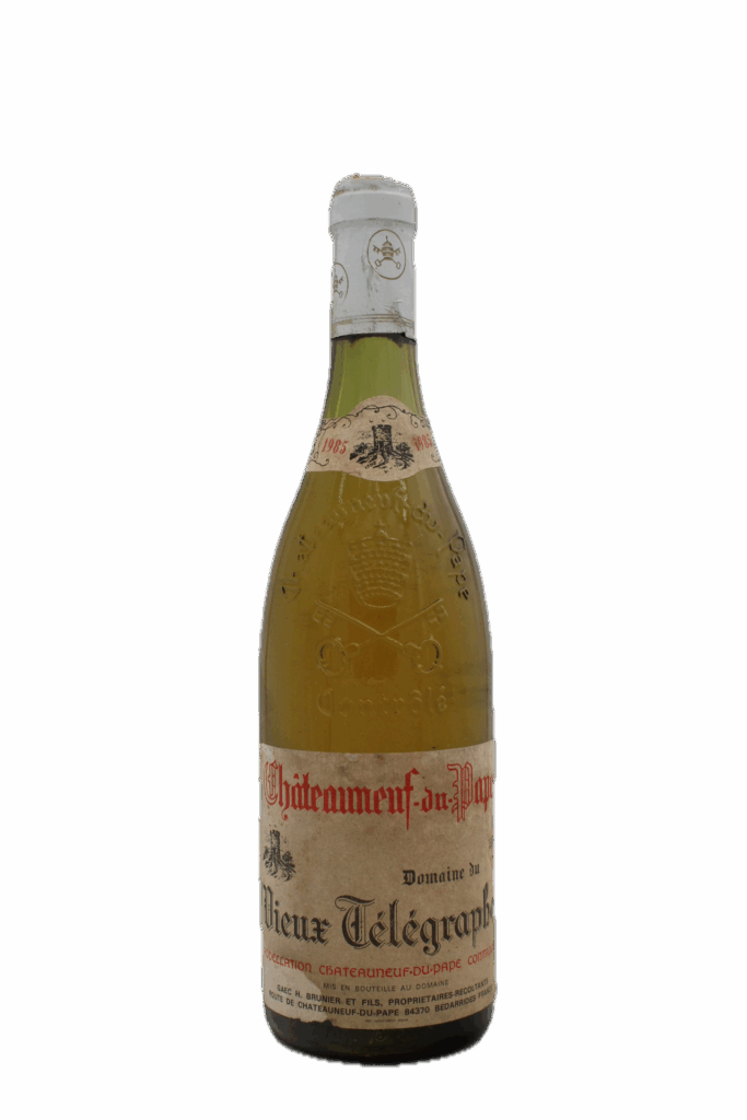 Famille Brunier - Vieux Télégraphe Châteauneuf-du-Pape Blanc 1985 (Stained Label)