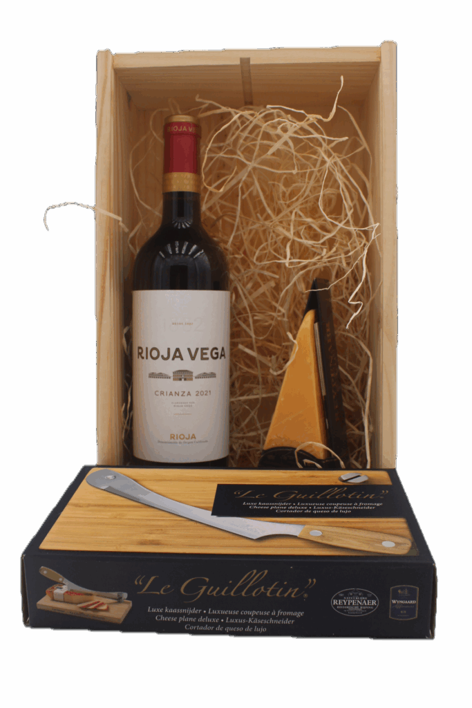 Rioja Vega - Crianza met Reypenaer Kaas en Guillotine in Geschenkkist