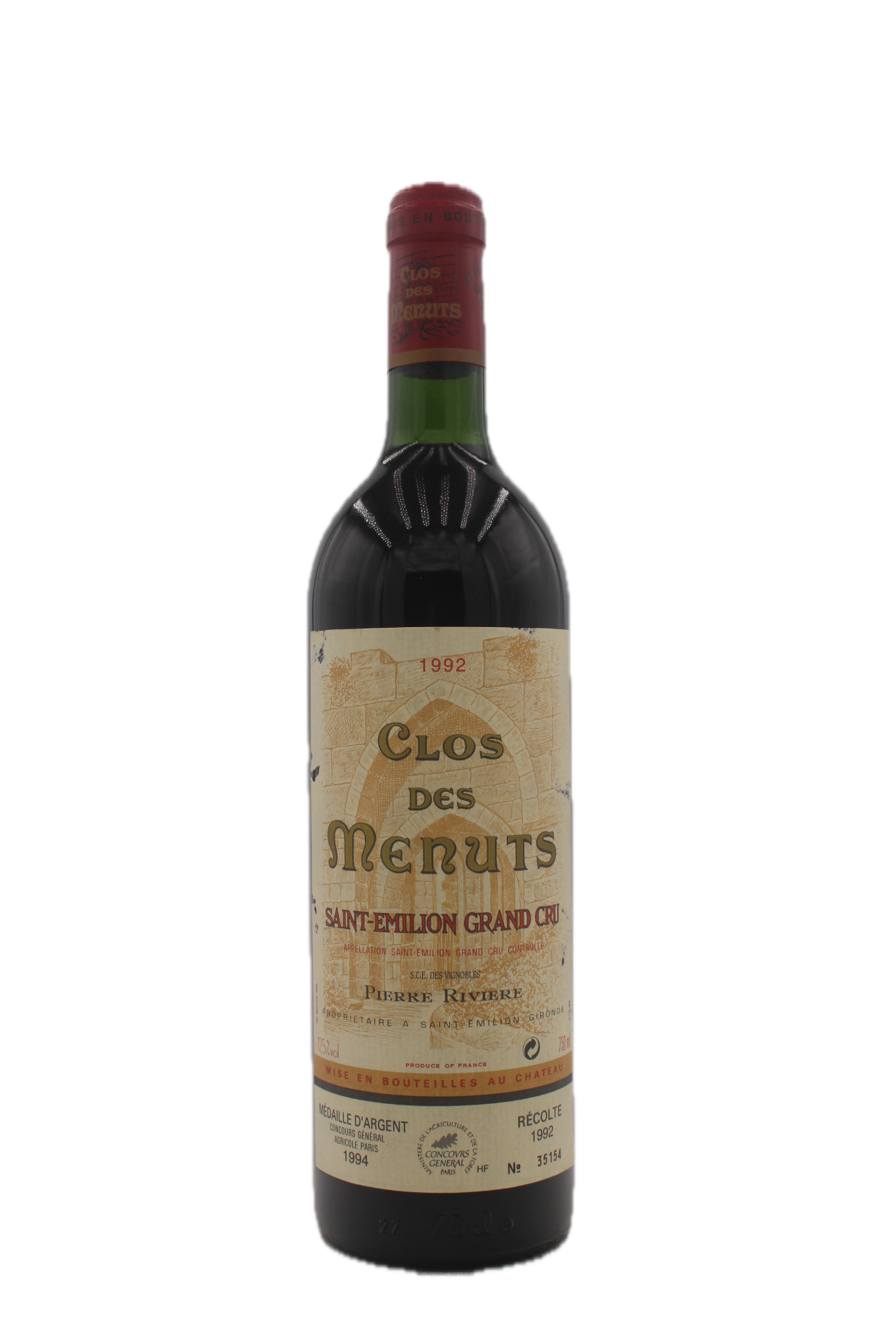 Clos de Menuts - Saint Emilion Grand Cru 1992