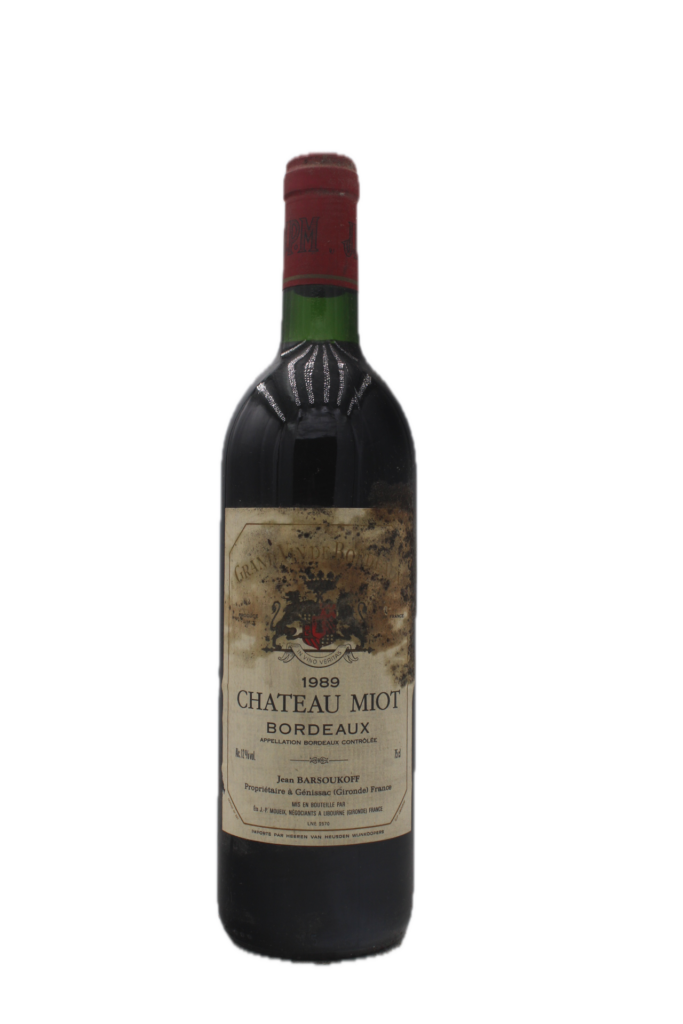 Château Miot - Bordeaux 1989 (stained label)