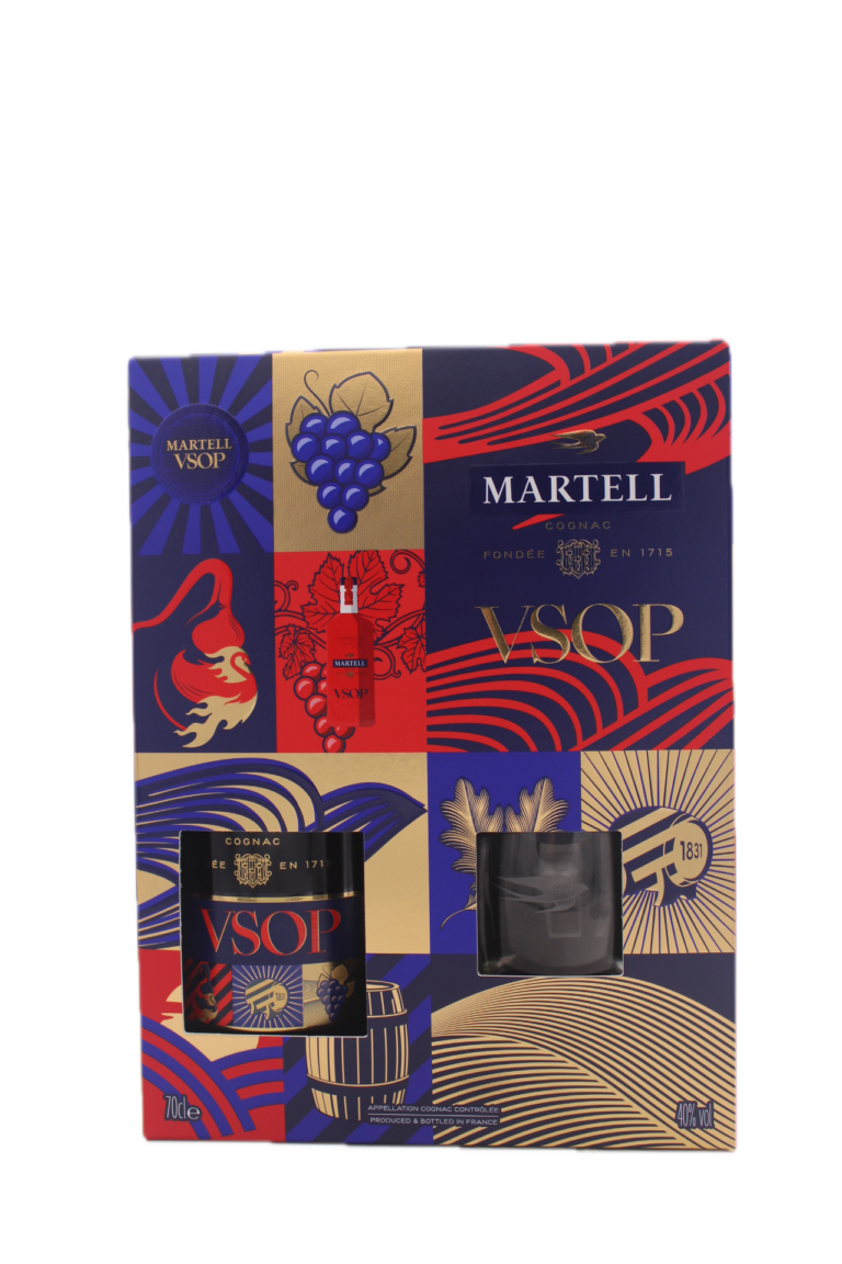 Geschenkverpakking Martell VSOP met 2 glazen