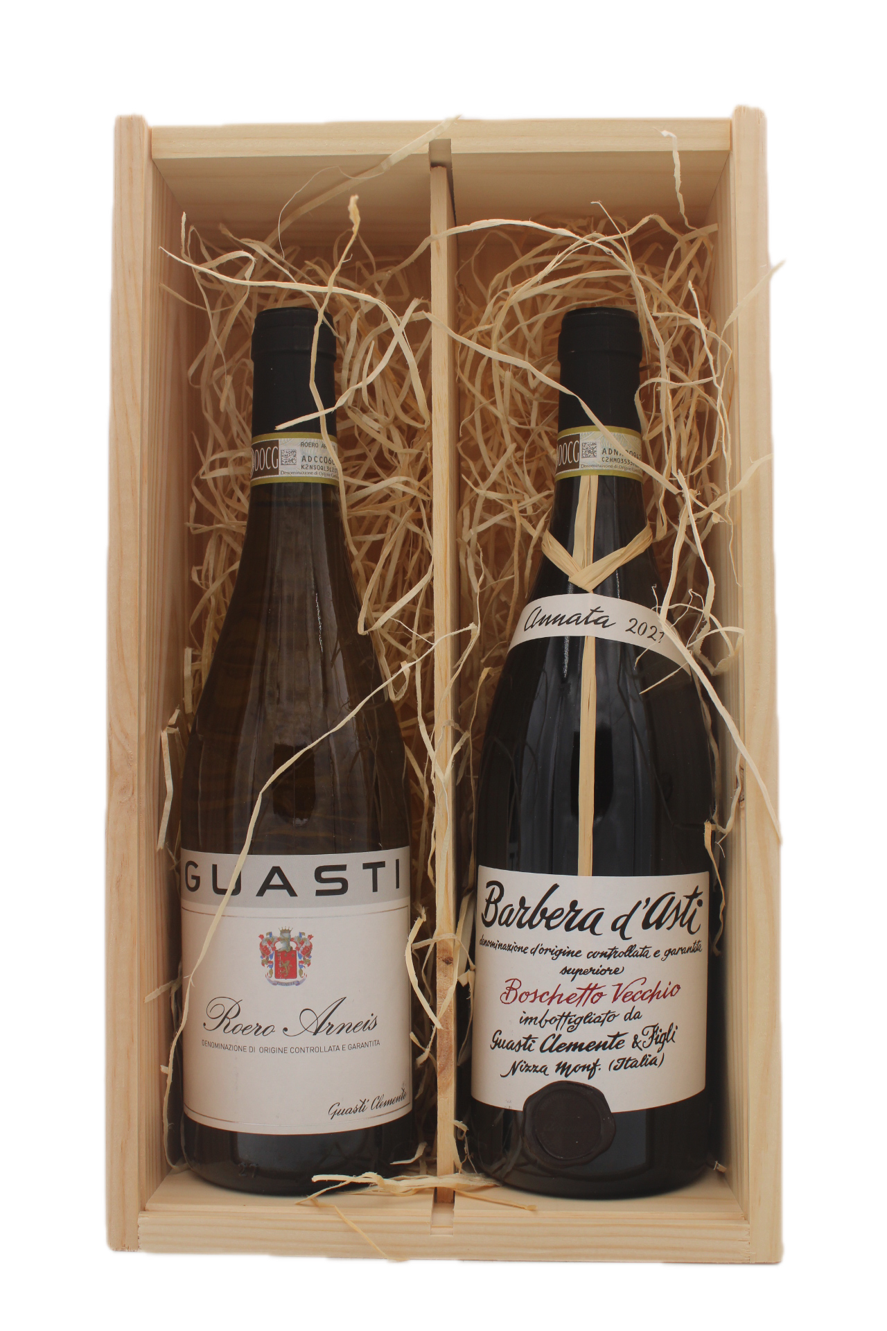 Guasti Clemente - Barbera d'Asti Boschetto Vecchio en Roero Arneis in Geschenkkist